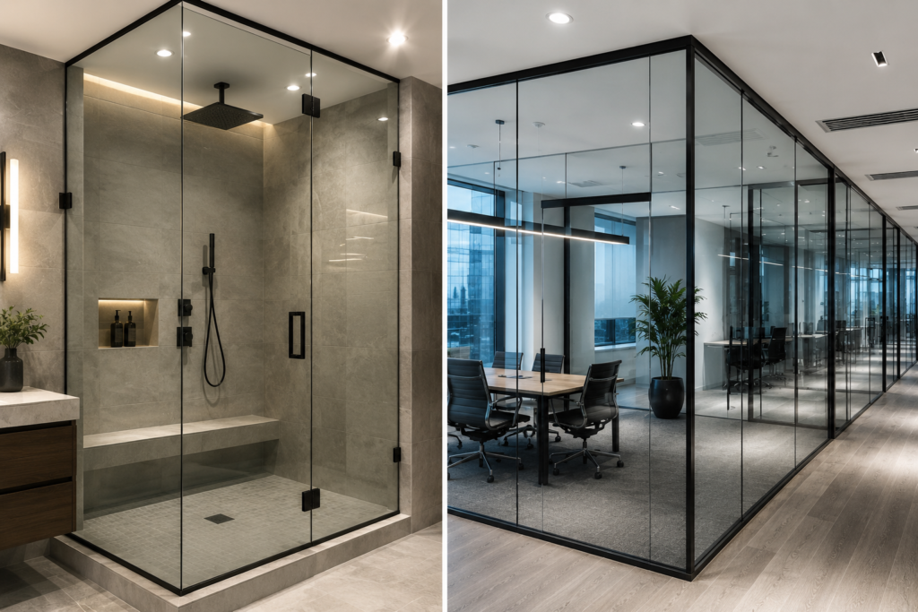 Professional Customized Glass Partition For Shower And Office Rooms