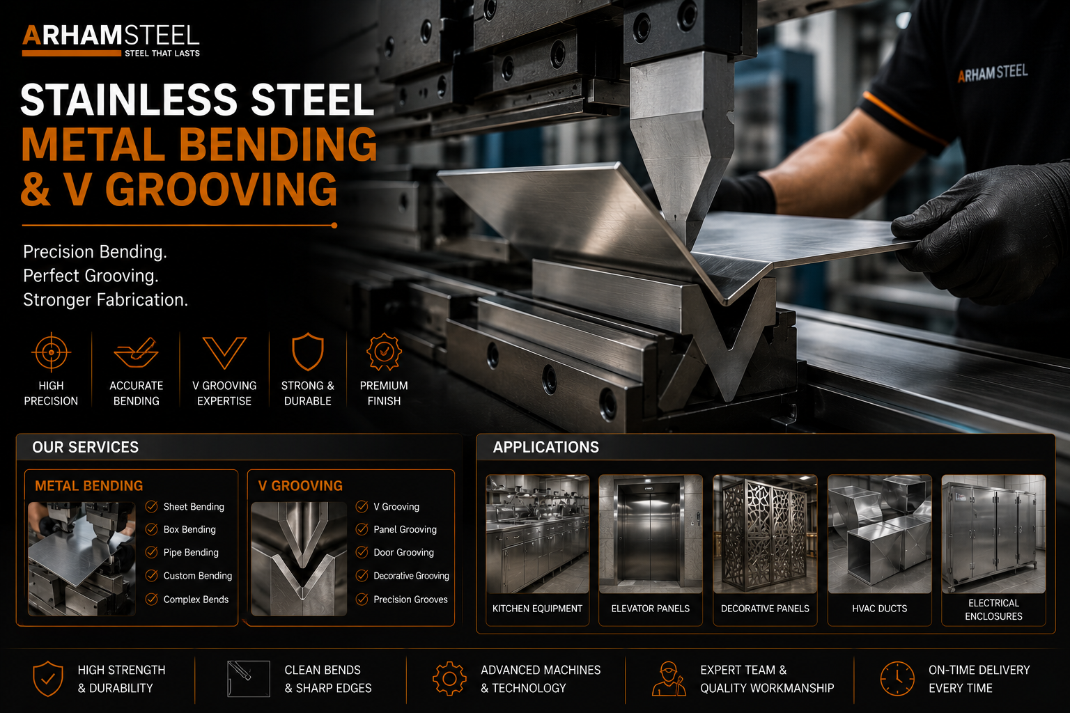 Stainless Steel Metal Bending And V Grooving